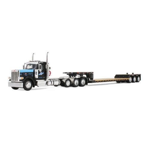 1/64 First Gear Peterbilt Model 589 Day Cab & Fontaine RenegadeTM LXT40 Lowboy Trailer with Fliptail Cappello Heavy Transport Diecast Model