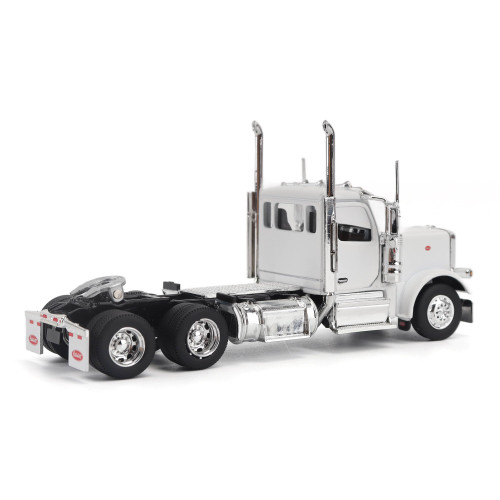 1/64 Diecast Masters Peterbilt Model 589 131-inches-BBC Day-Cab Tandem-Axle Truck Tractor (White) Diecast Model