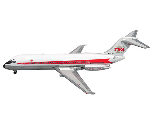 McDonnell Douglas DC-9-15 Commercial Aircraft "Trans World Airlines" (N1070T) White with Red Stripes 1/400 Diecast Model by V1:400
