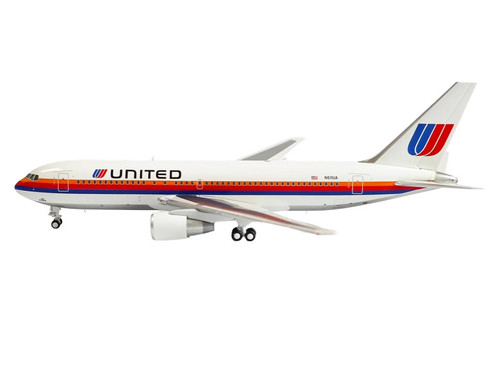 Boeing 767-200ER Commercial Aircraft "United Airlines" (N611UA) White with Stripes 1/400 Diecast Model by V1:400