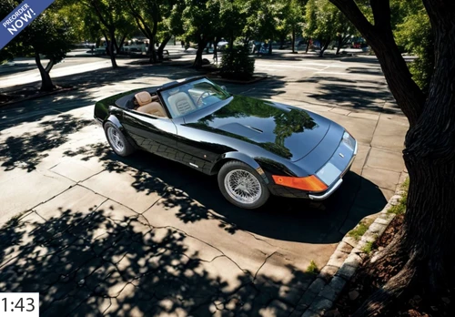 1/43 BBR Ferrari 365 GTB/4 Daytona Spider (Black) Car Model
