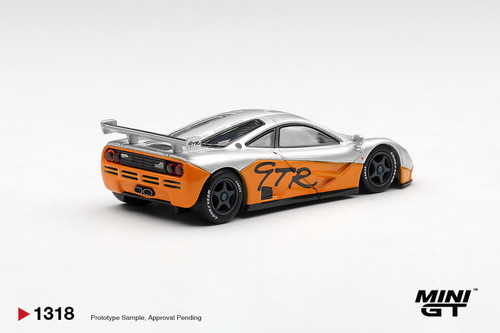 1/64 Mini GT 1995 McLaren F1 GTR Presentation (Silver & Orange) Diecast Car Model