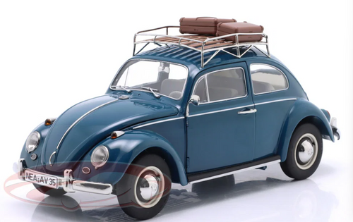 1/18 Schuco 1963 Volkswagen VW Beetle "Travel time" (Blue) Full Open Diecast Car Model