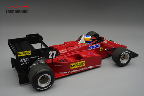 1/12 Tecnomodel Ferrari 126 C4-M2 1984 European GP Driver M. Alboreto 2nd Place Car #27 Car Model with Driver Figure
