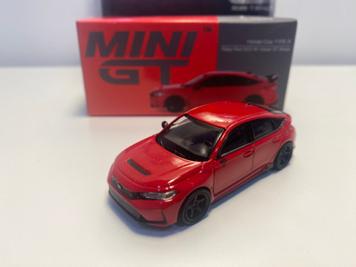 DAMAGED AS-IS 1/64 Mini GT 2023 Honda Civic Type R Rallye (Red) with Advan GT Wheels Diecast Car Model