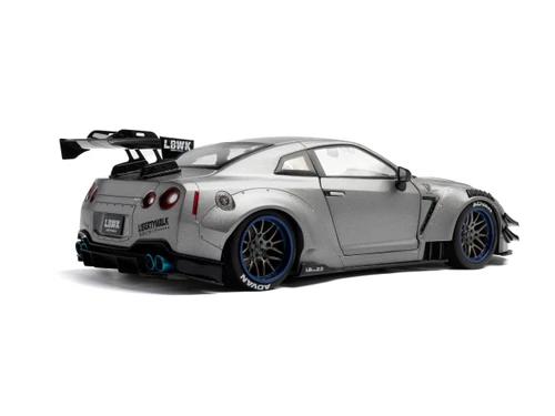1/18 Solido 2023 Nissan Skyline GT-R Nissan GT-R (R35) Liberty Walk Bodykit Type 2.0 (Silver Metallic) Diecast Car Model