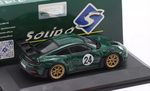 1/43 Solido 2026 Porsche 911 (992) GT3 RS Christmas Edition #25 (Green) Diecast Car Model