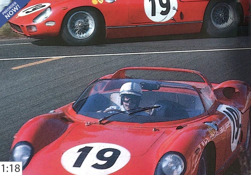 1/18 BBR 1964 24 Hrs Le Mans Ferrari 330 P-64 #14 #19 3rd Place Bandini, Surtees Car Model