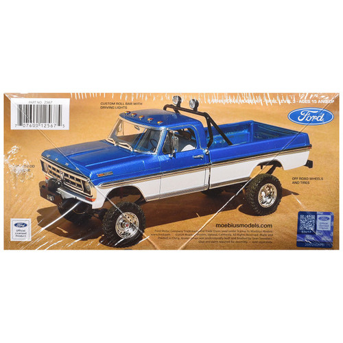 Skill 3 Model Kit 1971 Ford F-250 Custom Lifted 4x4 Pickup Truck 1/25 Scale Model by Moebius