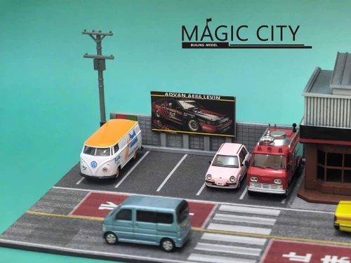 1/64 Magic City Japan ADVAN Shop Diorama with LED (Cars & Figures NOT Included)
