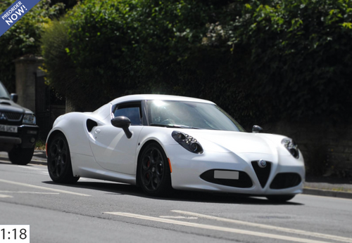 1/18 BBR Alfa Romeo 4C (Matte Carrara White) Car Model