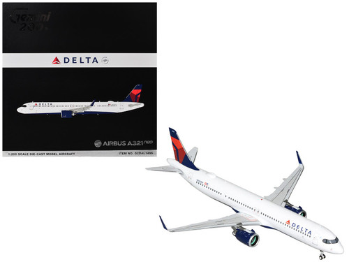 Airbus A321neo Commercial Aircraft "Delta Air Lines" (N502DX) White with Blue and Red Tail "Gemini 200" 1/200 Diecast Model Airplane by GeminiJets