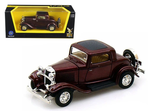 1932 Ford 3 Window Coupe Burgundy 1/43 Diecast Model Car by Road Signature