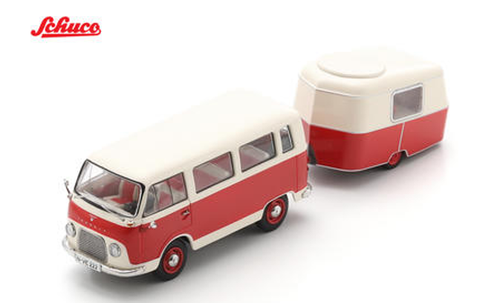 1/43 Schuco 1955 Ford FK 1000 with Eriba Puck Trailer Diecast Car Model