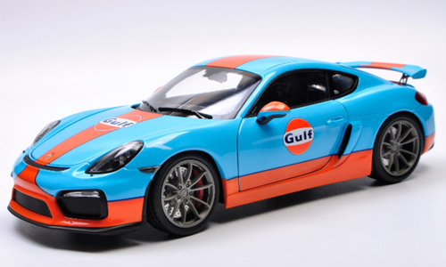 1/18 Schuco Porsche Cayman GT4 (Gulf) Diecast Car Model