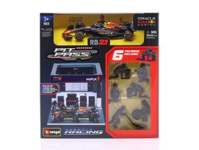 1/43 BBurago 2025 Formula 1 Pit Stop Diorama Max Verstappen #1 Formula 1