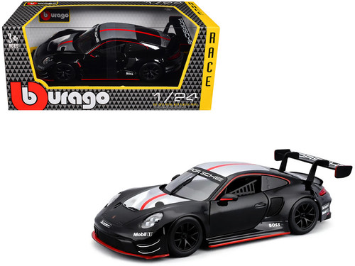 1/24 BBurago 2023 Porsche 911 GT3 R (Black & Silver) Diecast Car Model