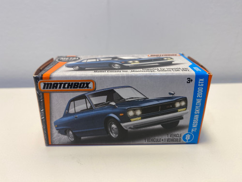 1/64 Matchbox 1971 Nissan Skyline 2000 GTX (Blue) Diecast Car Model