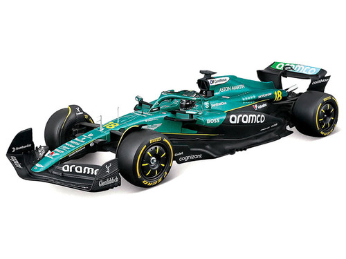 Aston Martin AMR25 #18 Lance Stroll "Aramco" Formula One F1 "World Championship" (2025) 1/24 Diecast Model Car by Bburago