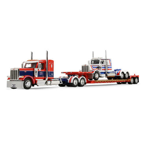 1/64 First Gear Peterbilt Model 589 with 44” Flat Top Sleeper & Fontaine RenegadeTM LXT40 Lowboy Trailer with Peterbilt Model 359 Load Diecast Model