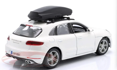 1/24 BBurago Porsche Macan with Roof Box (White) Diecast Car Model