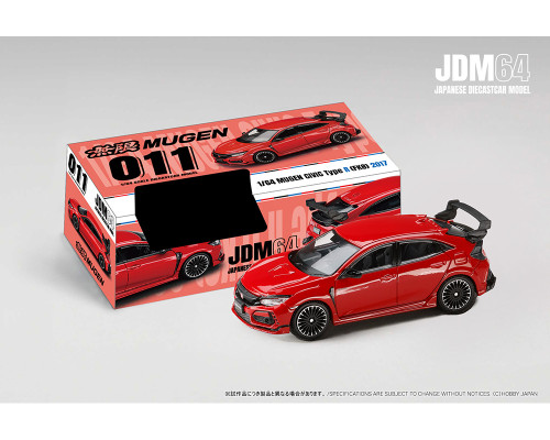 1/64 Hobby Japan 2017 Mugen Honda Civic Type R (FK8) (Flame Red) Diecast Car Model