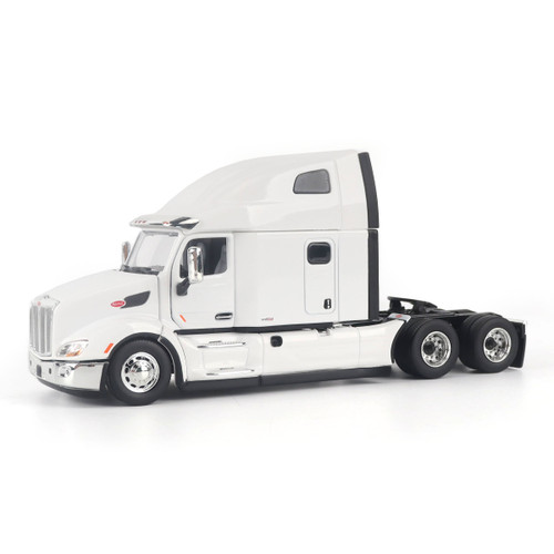 1/50 Diecast Masters Peterbilt 579 Ultraloft Tandem Tractor with Great Dane Champion 53ft Dry Cargo Trailer (White) Diecast Model