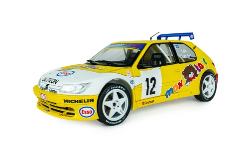 1/18 Solido 1997 Peugeot 306 Maxi Yellow #12 Diecast Car Model