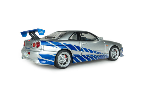1/18 Solido Nissan Skyline GT-R R34 BNR34 Fast & Furious Brian's GT-R Diecast Car Model