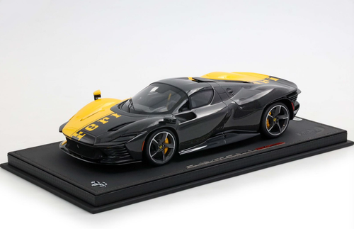1/18 BBR Ferrari SP3 Daytona 599+1 Spider Closed Roof (Modena Yellow & Carbon Fiber) Car Model Limited 99 Pieces