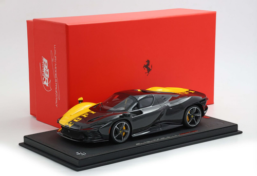 1/18 BBR Ferrari SP3 Daytona 599+1 Spider Closed Roof (Modena Yellow & Carbon Fiber) Car Model Limited 99 Pieces
