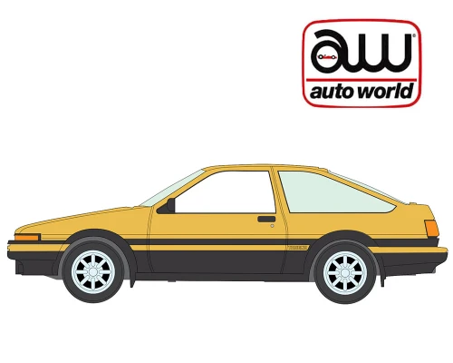 1/64 Auto World 1983 Toyota Sprinter AE86 Hatchback (Gold Yellow) Diecast Car Model