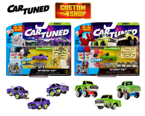 1/64 CarTuned Custom Shop Castworks Series 4 Assortment 1969 Pontiac GTO & 1967 Chevrolet C10 Pickup