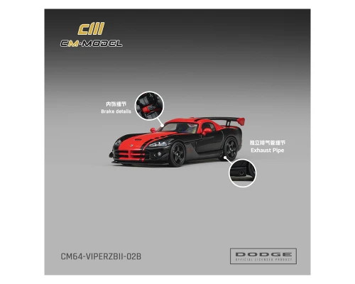 1/64 CM Model Dodge Viper ARC (ZBI) (Black & Red) Diecast Car Model
