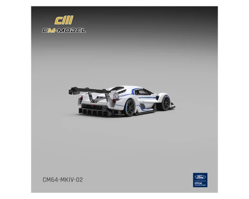 1/64 CM Model Ford GT Mk IV (Frozen White & Sonic Blue Pearl J-1) Diecast Car Model