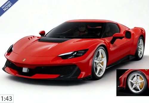 1/43 BBR Ferrari 296 Speciale (Rosso Corsa Red with Yellow Brakes) Car Model