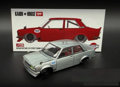 CHASE CAR 1/64 Kaido House Datsun 510 Street Nismo V3 (Chrome Silver) Diecast Car Model