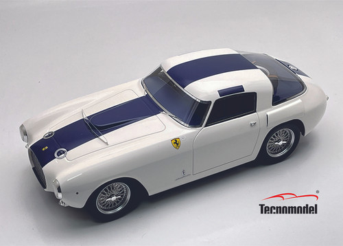 1/18 Tecnomodel Ferrari 250 MM 1953 Press White & Blue Limited Edition Car Model