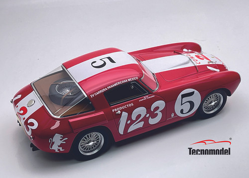1/18 Tecnomodel Ferrari 250 MM Carrera Panamericana 1953 Car #5 Driver: E.R. Echeverria - P.V. Becerril 11th Place Limited Edition Car Model