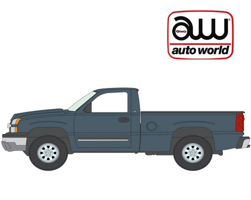 1/64 Auto World 2007 Chevrolet Silverado (Blue Granite) Diecast Car Model