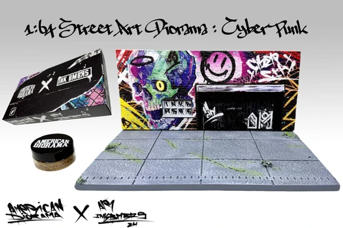 1/64 American Diorama Street Art Diorama Cyber Punk B (Cars & Figures NOT Included)