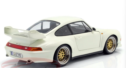 1/12 KK-Scale 1996 Porsche 911 (993) GT2 with BBS Rims (White) Diecast Car Model