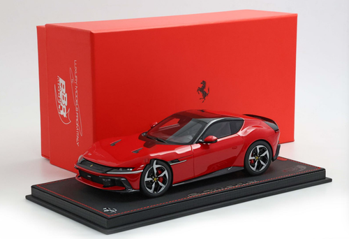 1/18 BBR Ferrari 12 Cilindri Panoramic Roof (Rosso Corsa Red with Black Interior) Car Model Limited 48 Pieces