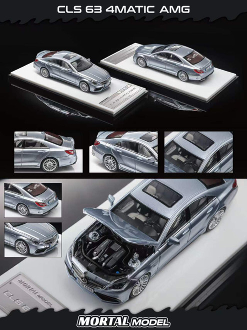1/64 Mortal Nissan Mercedes-Benz CLS63 4Matic AMG (Ice Silver Blue) Diecast Car Model