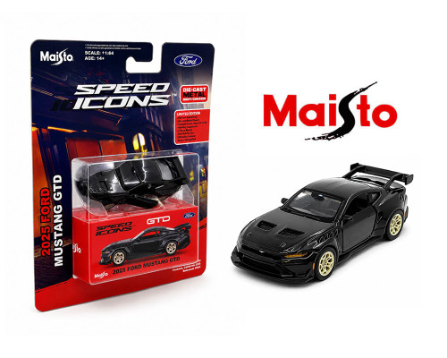 1/64 Maisto Speed Icons Ford Mustang GTD (Black) Diecast Car Model