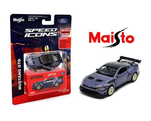 1/64 Maisto Speed Icons Ford Mustang GTD (Metallic Purple) Diecast Car Model