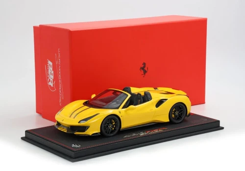1/18 BBR Ferrari 488 Pista Spider (Modena Yellow with Black Stripes) Car Model Limited 48 Pieces