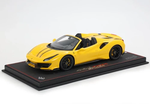 1/18 BBR Ferrari 488 Pista Spider (Modena Yellow with Black Stripes) Car Model Limited 48 Pieces