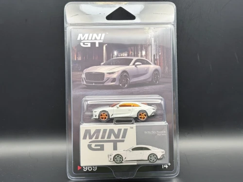 CHASE CAR 1/64 Mini GT Bentley Batur Bonneville (Pearl White with Orange Wheels) Diecast Car Model