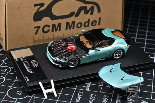 1/64 7CM Model Ferrari 12Cilindri (Celeste Trevi Green) Diecast Car Model